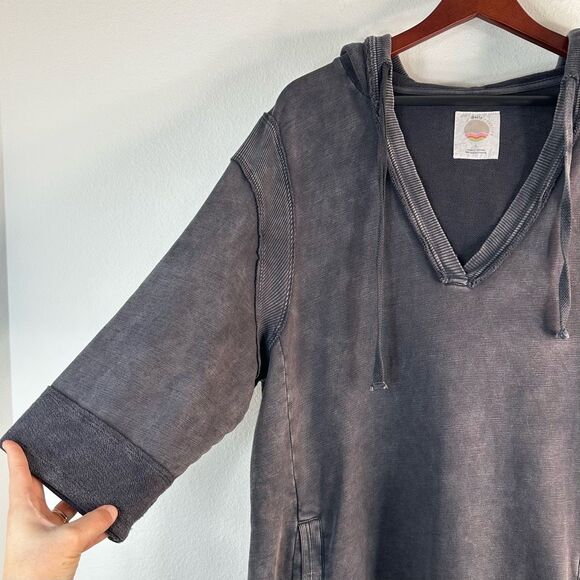 Daily Practice Anthropologie Sport Hoodie Mini Dress Womens Large Boho Gray - Picture 4 of 9